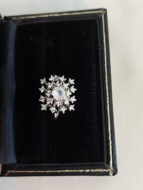 Shining  Silver and White CZ Ring